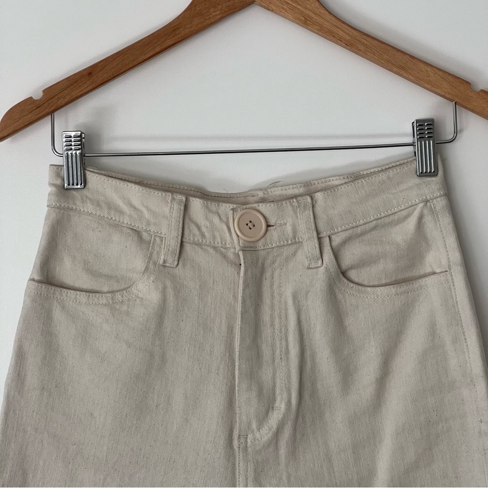 Whimsey + Row Flora Pant in Natural Wide Leg. Size 28